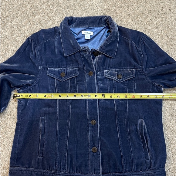 Sundance Wren Rayon/Silk Blue Velvet Jacket Medium - Picture 10 of 11